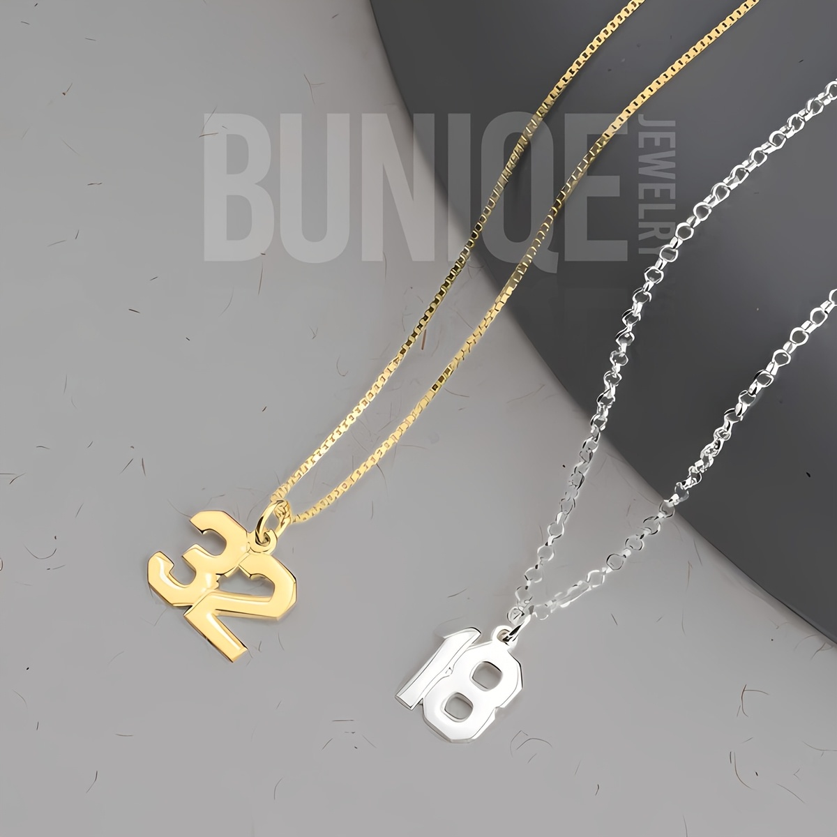 Personalized Digital Necklace, 18K Gold Plated