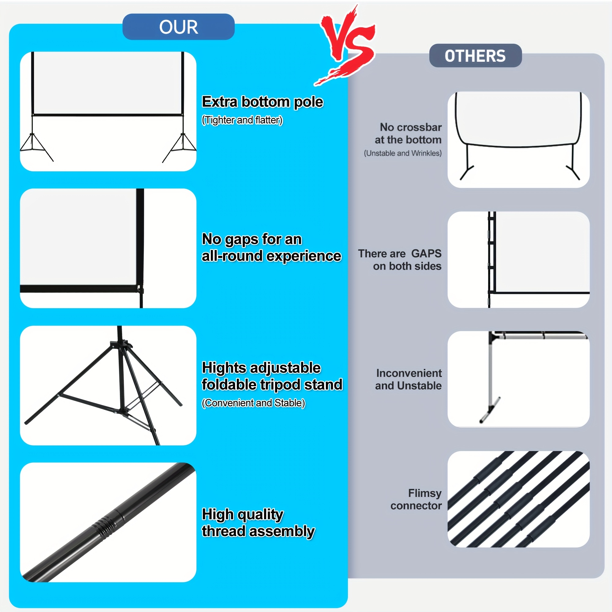 100 Projector Screen With Stand, Foldable Portable Ghana