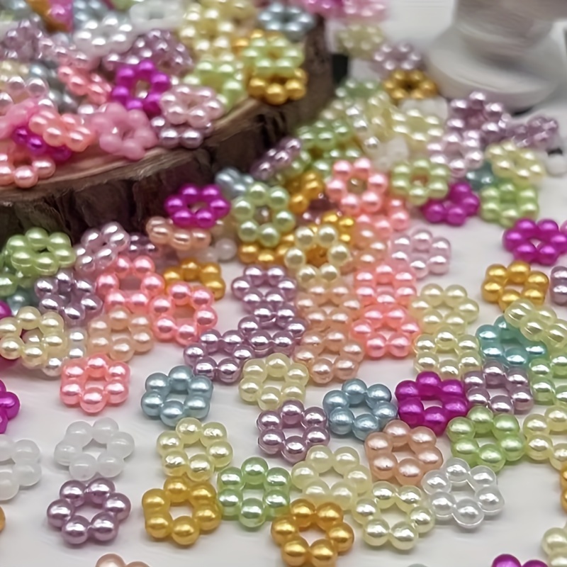 

120pcs Perles Mini Fleurs de 9mm, Couleurs Mélangées, Accessoires Idéaux pour la Fabrication de Bijoux de Collier, Bracelet et Porte-clés