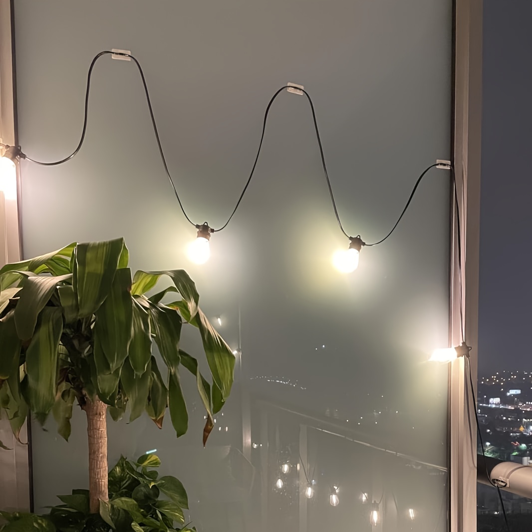 Waterproof Hooks for Outdoor String Lights, 50/100 Pack Plastic Wall  Hooks, UV-Resistant No-Drill Hanging Strips, Polished Long-Lasting for  Indoor