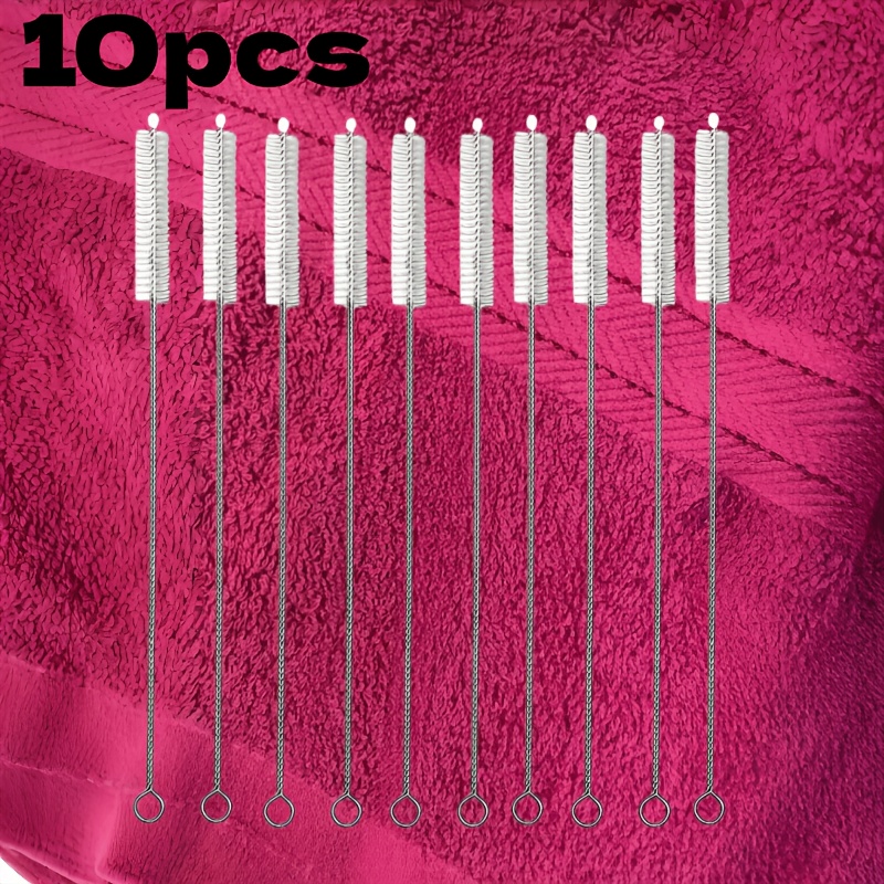 TEMU Juego de 10 cepillos de limpieza de acero inoxidable, cepillos de cocina reutilizables para el hogar, de metal para limpiar cristalería,