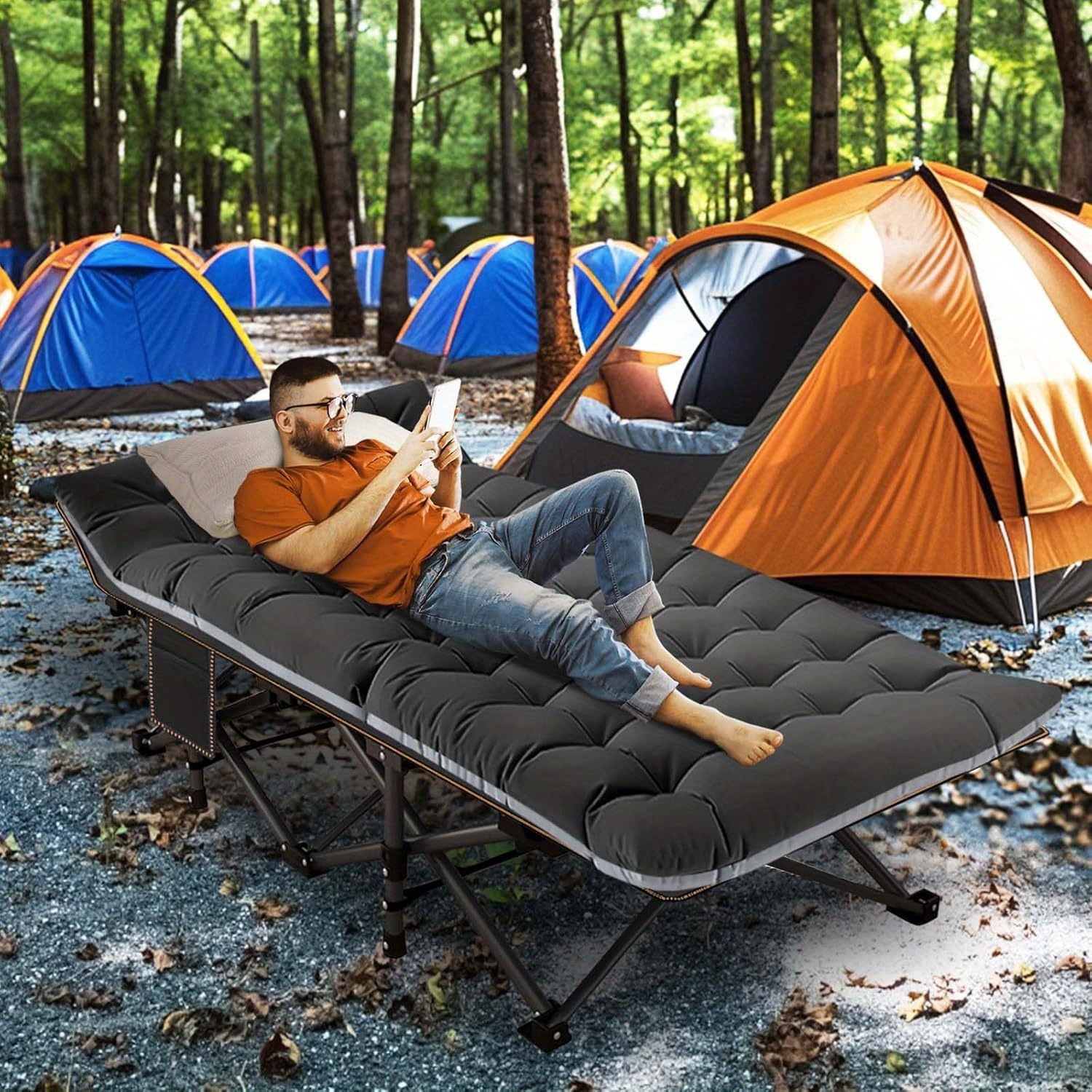 camping cot adults heavy duty portable cot bed mattress Temu