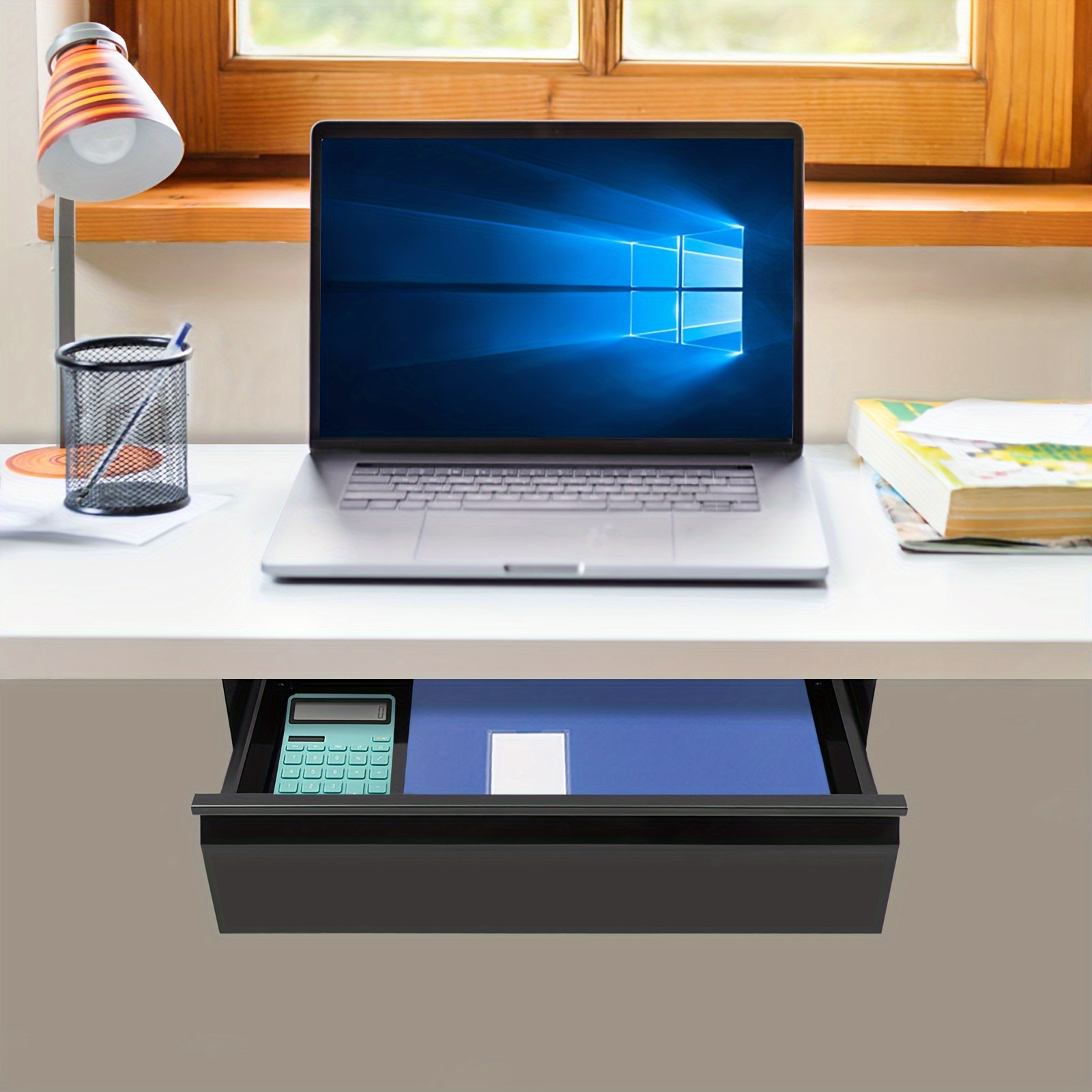 

Under Desk Sliding Pull-out Drawer Or Keyboard Tray For Office Desk Oversized Storage For Sit Stand Workstation Slim Organizer
