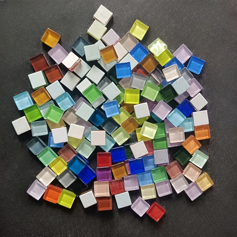 Image of 1 Pack 500pcs/1000pcs Colored Crystal Glass Mosaic Handmade Creative Making Picture Frame Vase Coasters Mural Indoor Decoration Garden Embellishment Materials