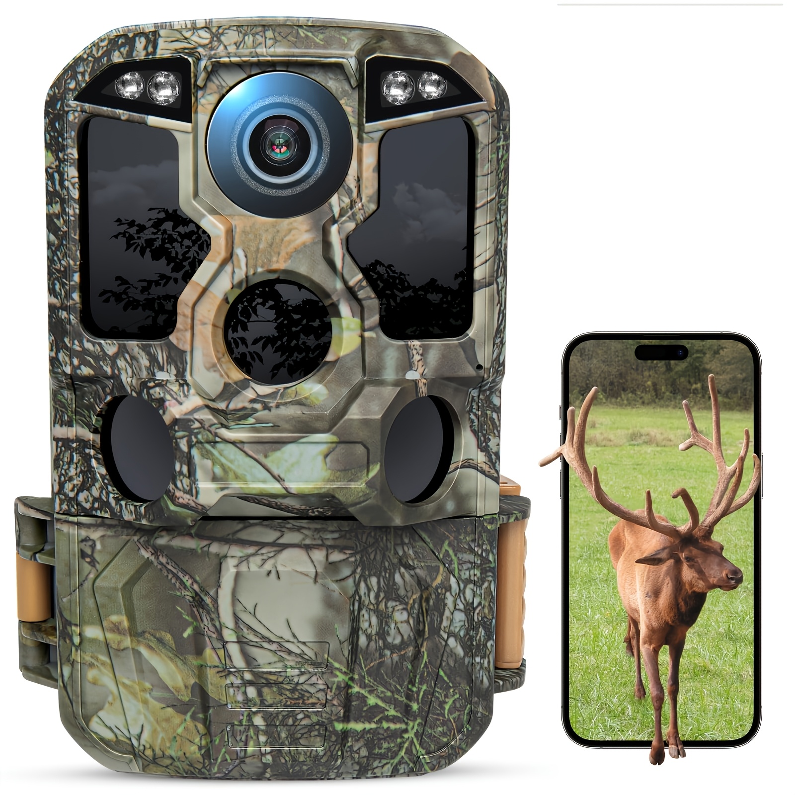 Image of High-end Trail Cameras 4k Trail Camera, Game Camera With Night Vision 0.05s Motion Activated 130°wide Lens, Ip"67" Hunting Camera With No Glow Infrared Led For Wildlife Monitoring