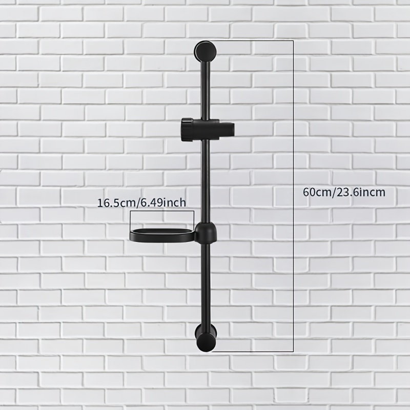 Bathroom Shower Riser Rail Black Kit Bar Shower Hose Head