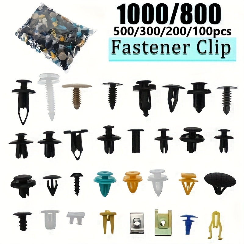 Kit De 1000 Clips Rivets Plastique Assortis - Pour Garnitures De Voiture, Pare-chocs, Portes
