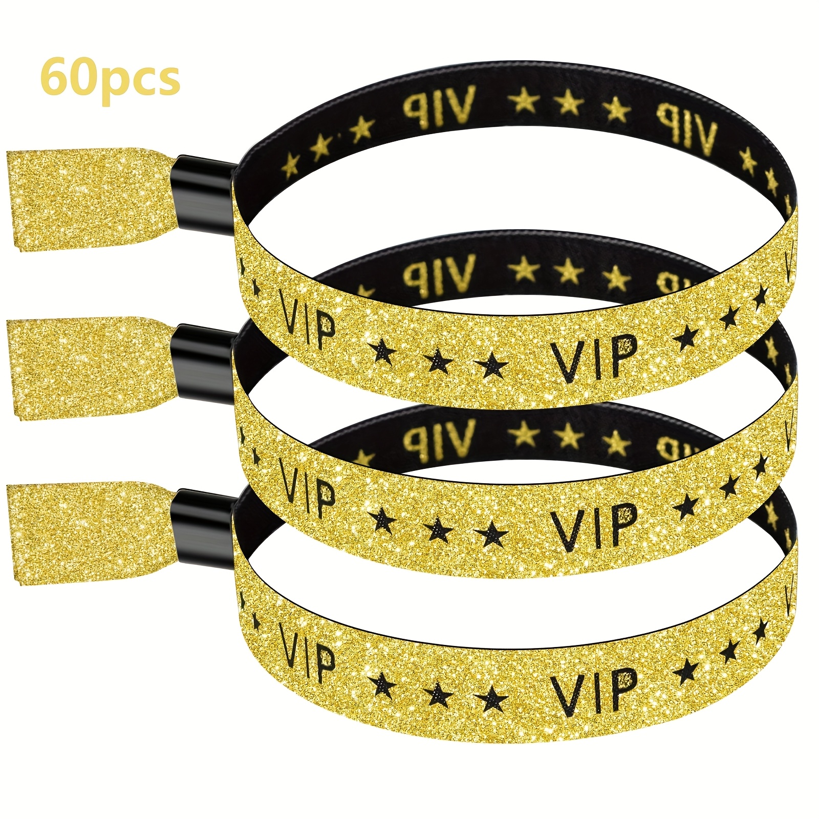TEMU 60pcs Of Bracelets With Glitter - Adjustable Bracelets For Weddings, Parties, Concerts And Festivals - Durable Wristbands For Customer And Staff