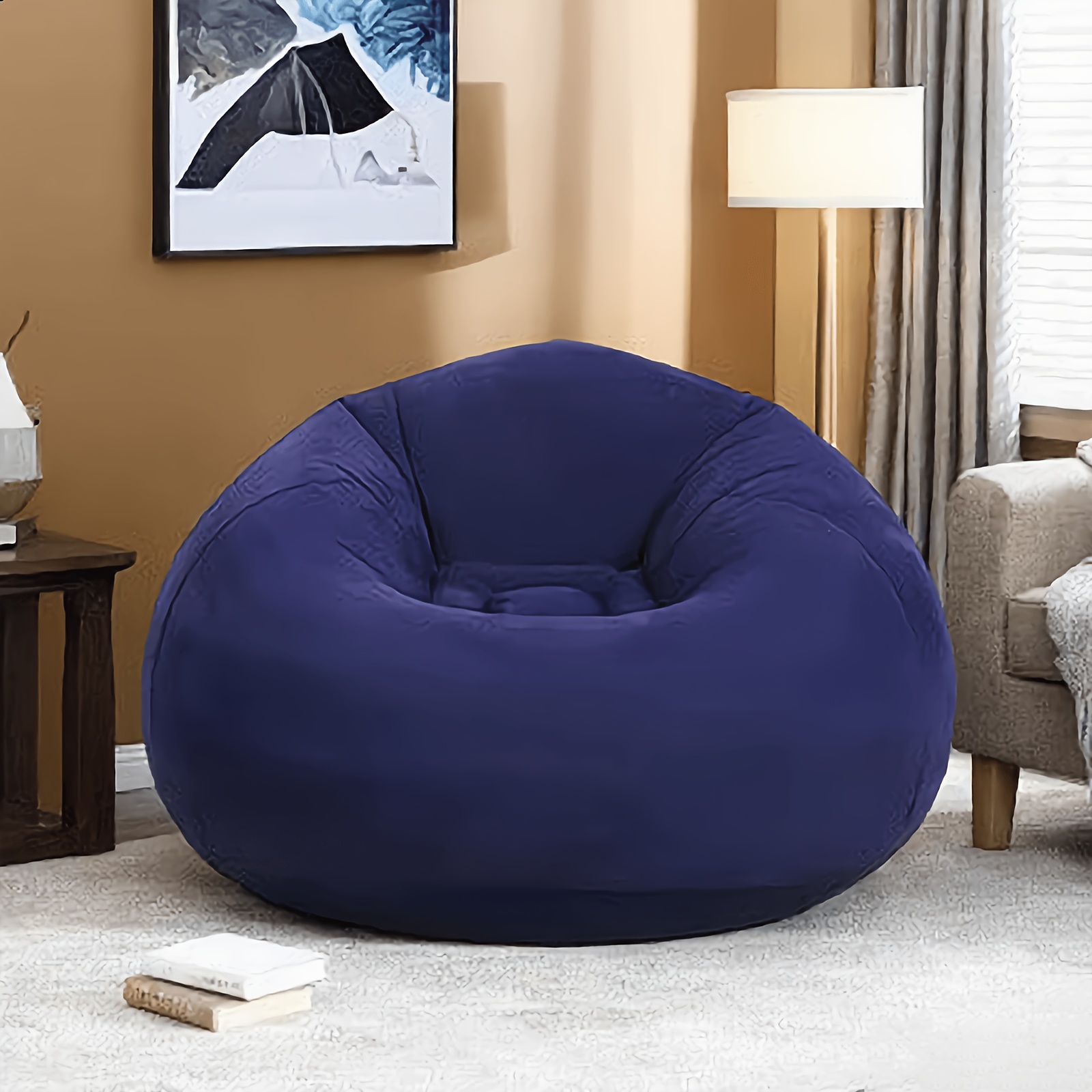 TEMU Inflatable Lazy Sofa Home Single Inflatable Recliner, Living Room Leisure Inflatable Seat