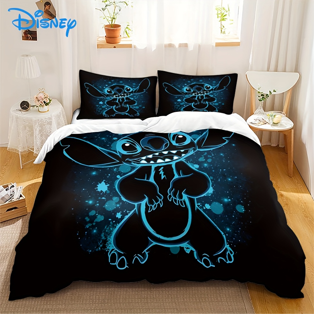 

Valentine's Day 3pcs Stitch Cartoon Bedding Set, Super Soft Comfortable Breathable Duvet Cover, Multi Size For Bedroom Decor (1*duvet Cover + 2*pillowcase, Without )