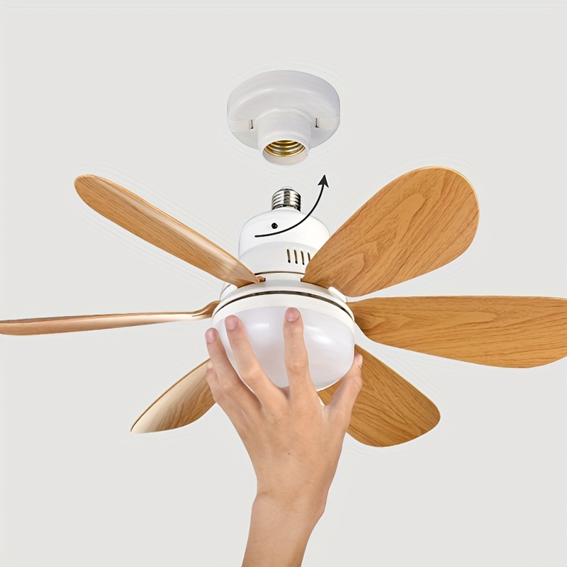 

3rd Generation Wood Grain Color Round Leaf Fan Light