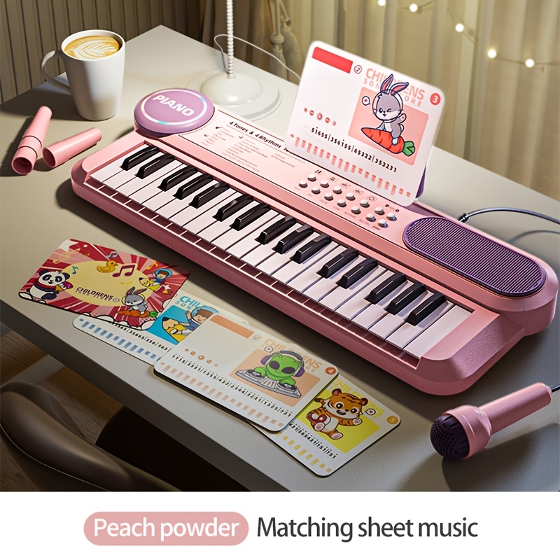  keyboard key multifunction early education musical instrument beginners piano for boys girls finger music playset ideal for christmas halloween birthday gift battery usb powered abs material rose red options details 9
