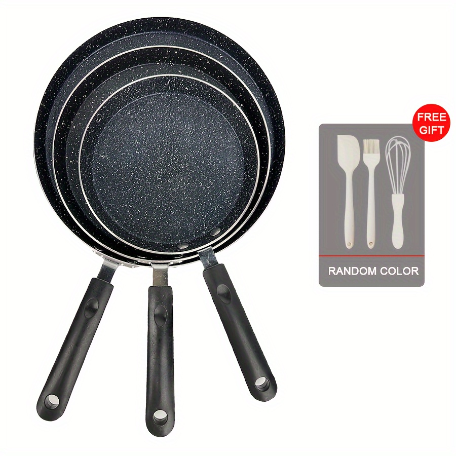 non stick aluminum crepe and pancake pan set with bonus utensil kit   silicone brush spreader whisk compatible with induction and gas stoves details 9