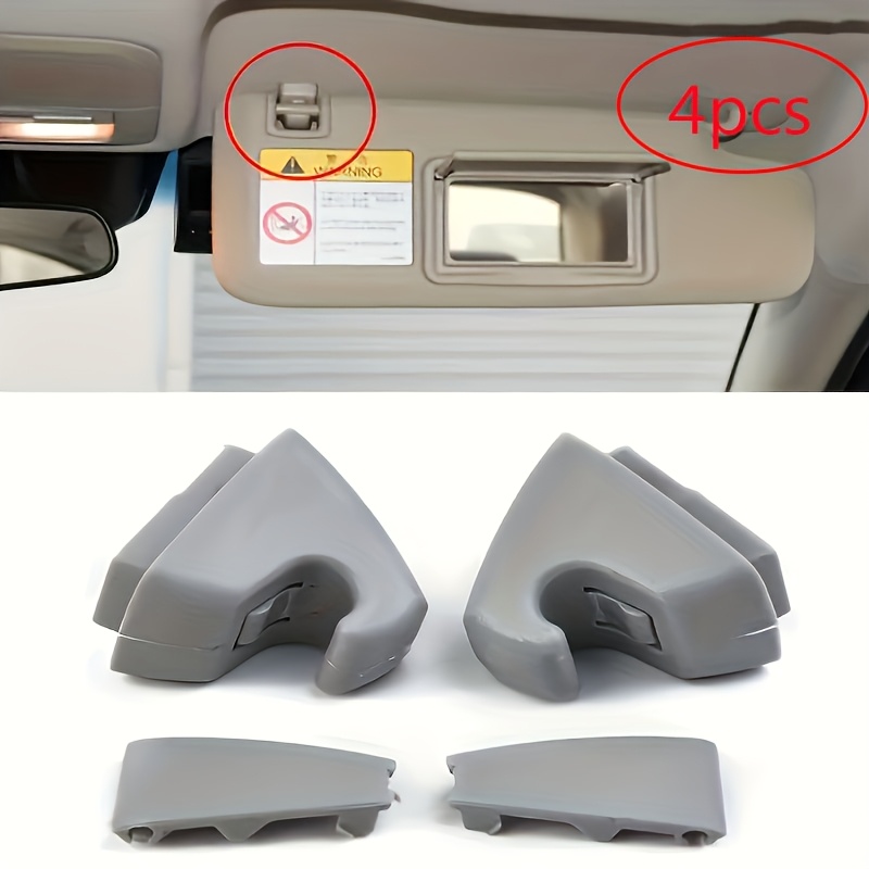 TEMU 4pcs Gray Car Sunshade Clip - Durable Material Fixed Hook With Design, Sunshade Support Clip Holder For Car Interior Products