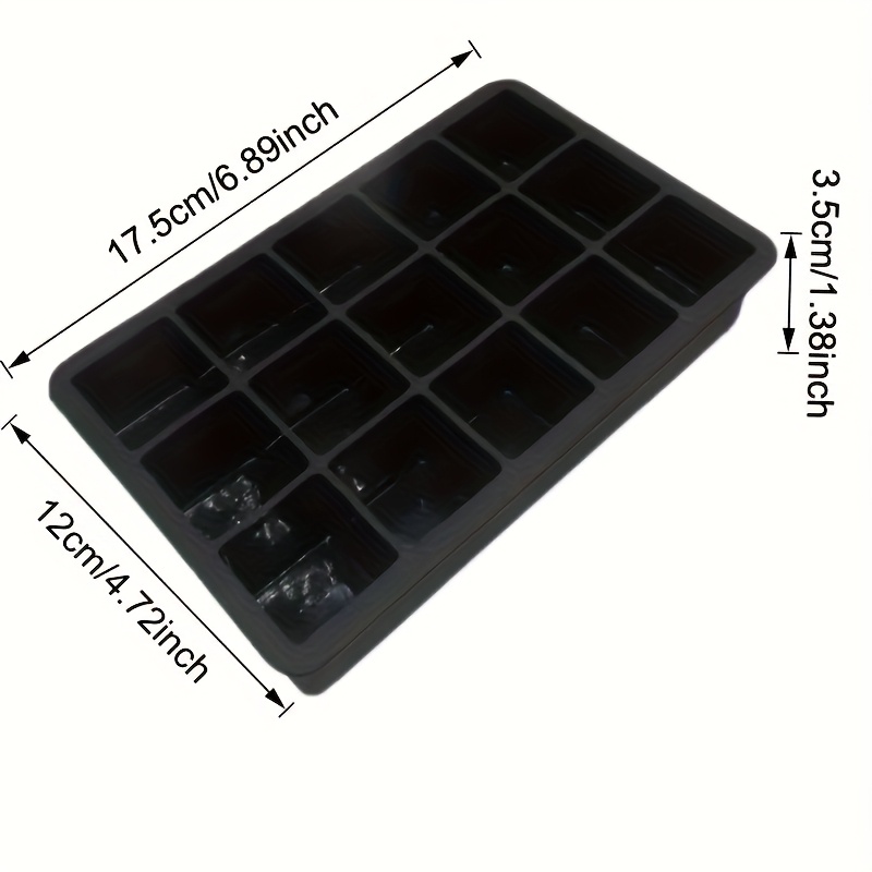 Image of 15 Silicone Ice Ball Tray For Making Cubes And - Black Kitchen Molds