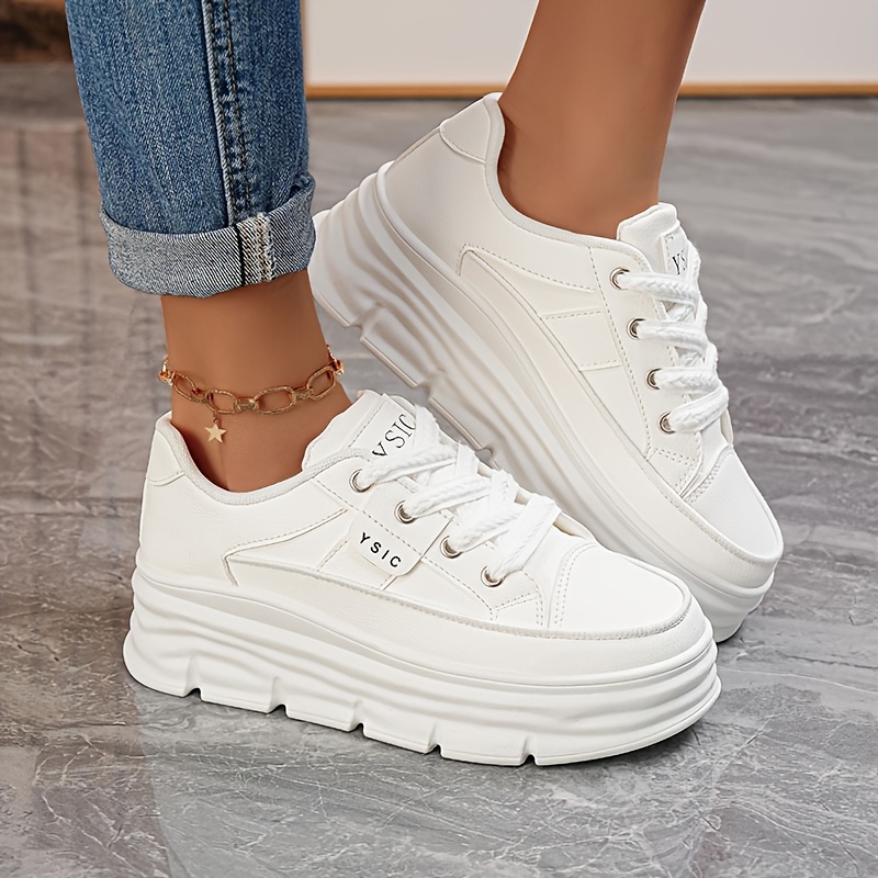 Image of Women's Casual Sneakers, Versatile, Comfortable For Students, Suitable For , Work Shoes, College Style, Running Shoes, Thick Sole, Soft Sole, Street Outdoor Hiking And Travel