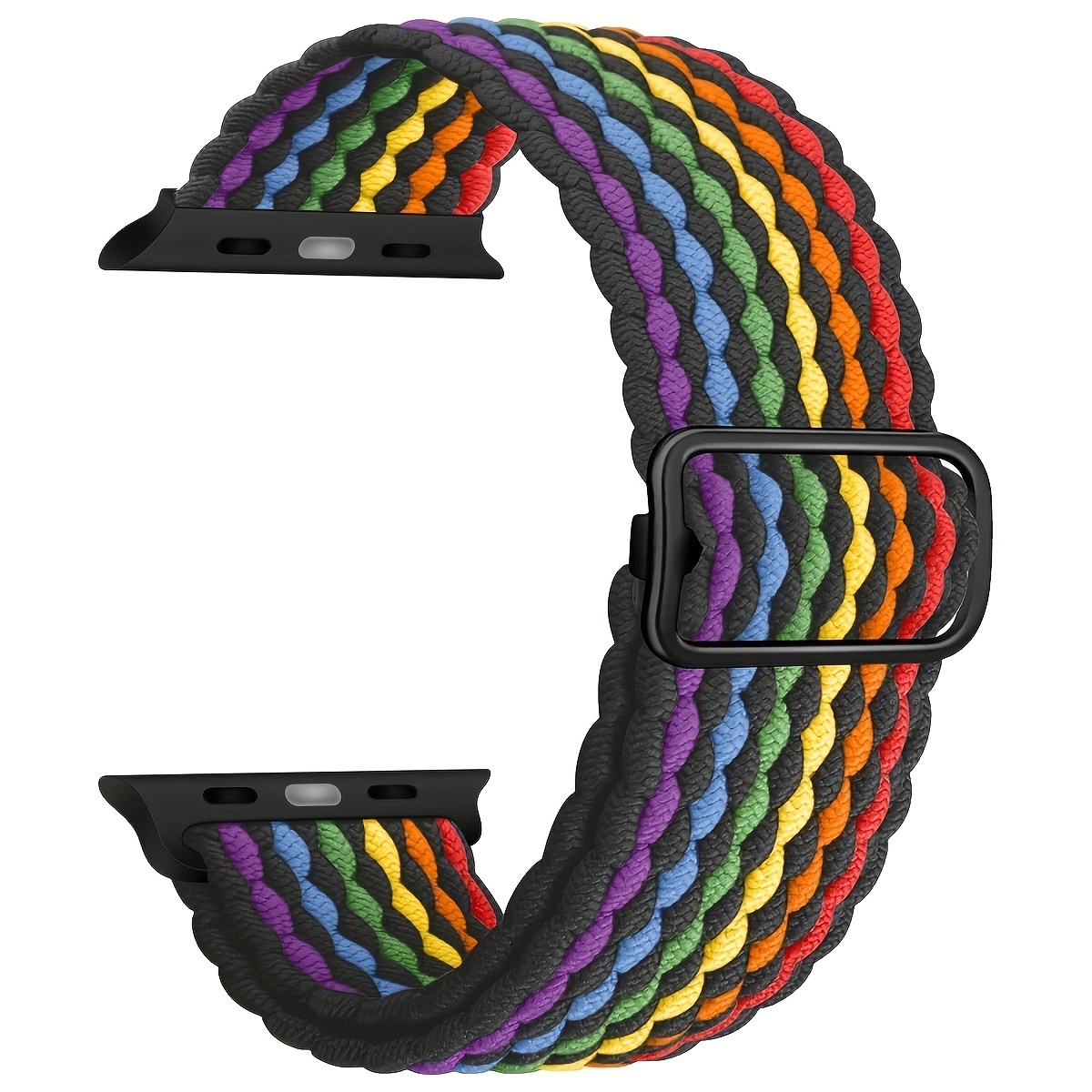 Braided Stretchy Adjustable Straps Compatible For Iwatch Band 38mm 40mm 41mm 42mm 44mm 45mm 46mm 49mm For Women Men, Sport Elastic Nylon Cloth Wristbands For Iwatch Series 9 8 Se 7 6 5 4 3