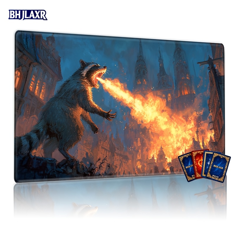 non slip playmat mouse pad featuring a fire breathing - Temu Canada