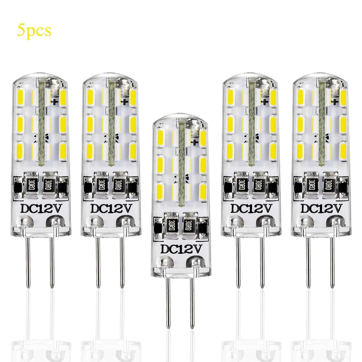 item picture g4 led 1w  12v 24beads warm white 2700k cool white 6000k suitable for home lighting hall lamps bedroom lamps 5pcs 10pcs