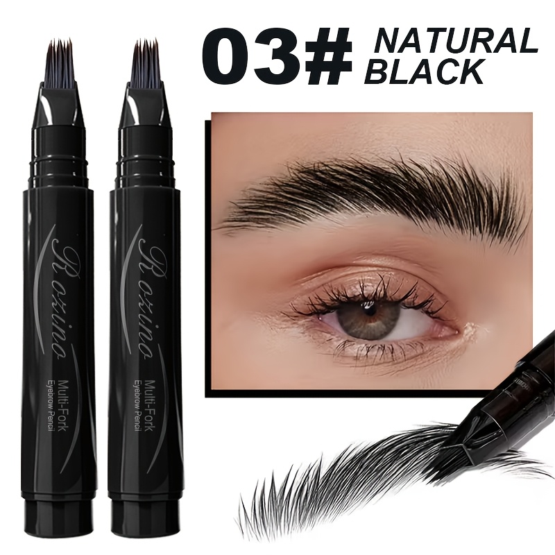 Dual-Action Quick Water Eyebrow Pencil with Multi-Branch Brush Head Design: Defines Each Hairline with a Single Stroke, Precisely Fills in Hairline, Waterproof, Long-Lasting, Smudge-Proof. Three-Dimensional Hair Flow Technology for Natural Blending