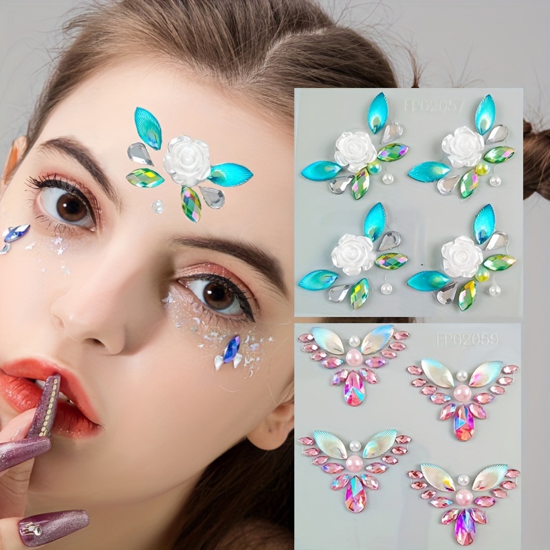 

1pc Autocollant de Front en Strass - Bijoux de Colorés pour Performances Festives & Améliorations de Maquillage