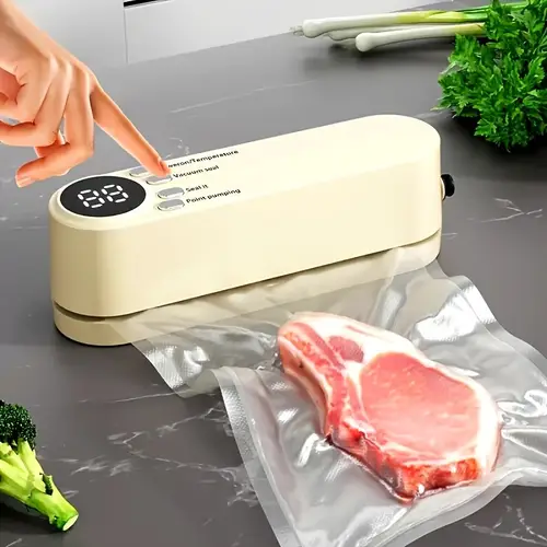 compact usb vacuum sealer kit with fast seal pump and airtight bags ideal for food preservation snacks meat fruits vegetables space saving design 36v vacuum sealing machine