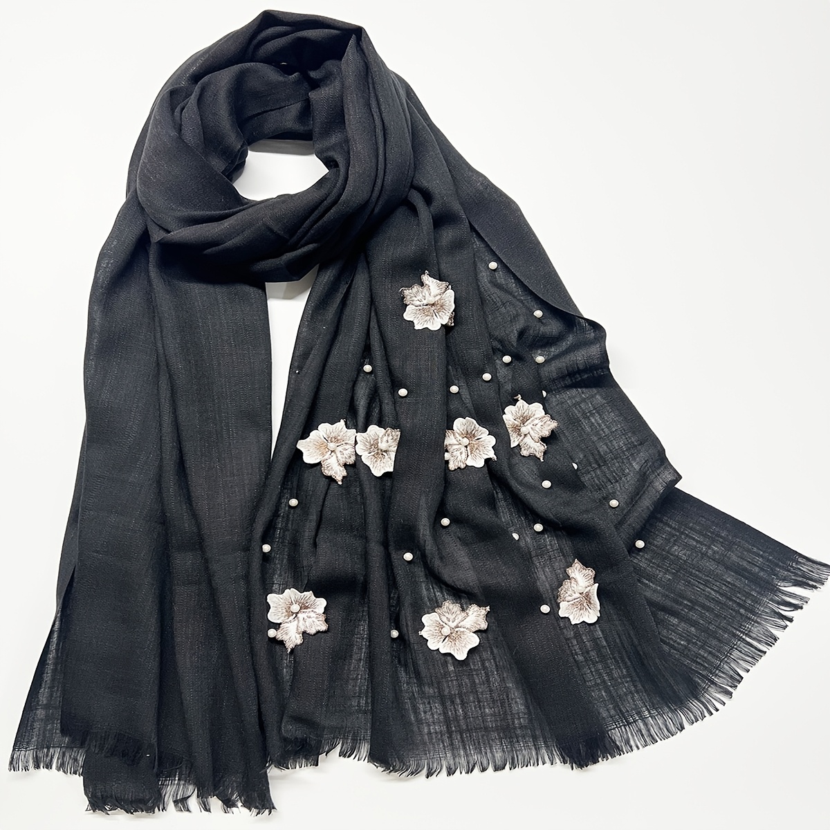 A Stylish Embroidered Beaded Scarf Shawl For Women, Use