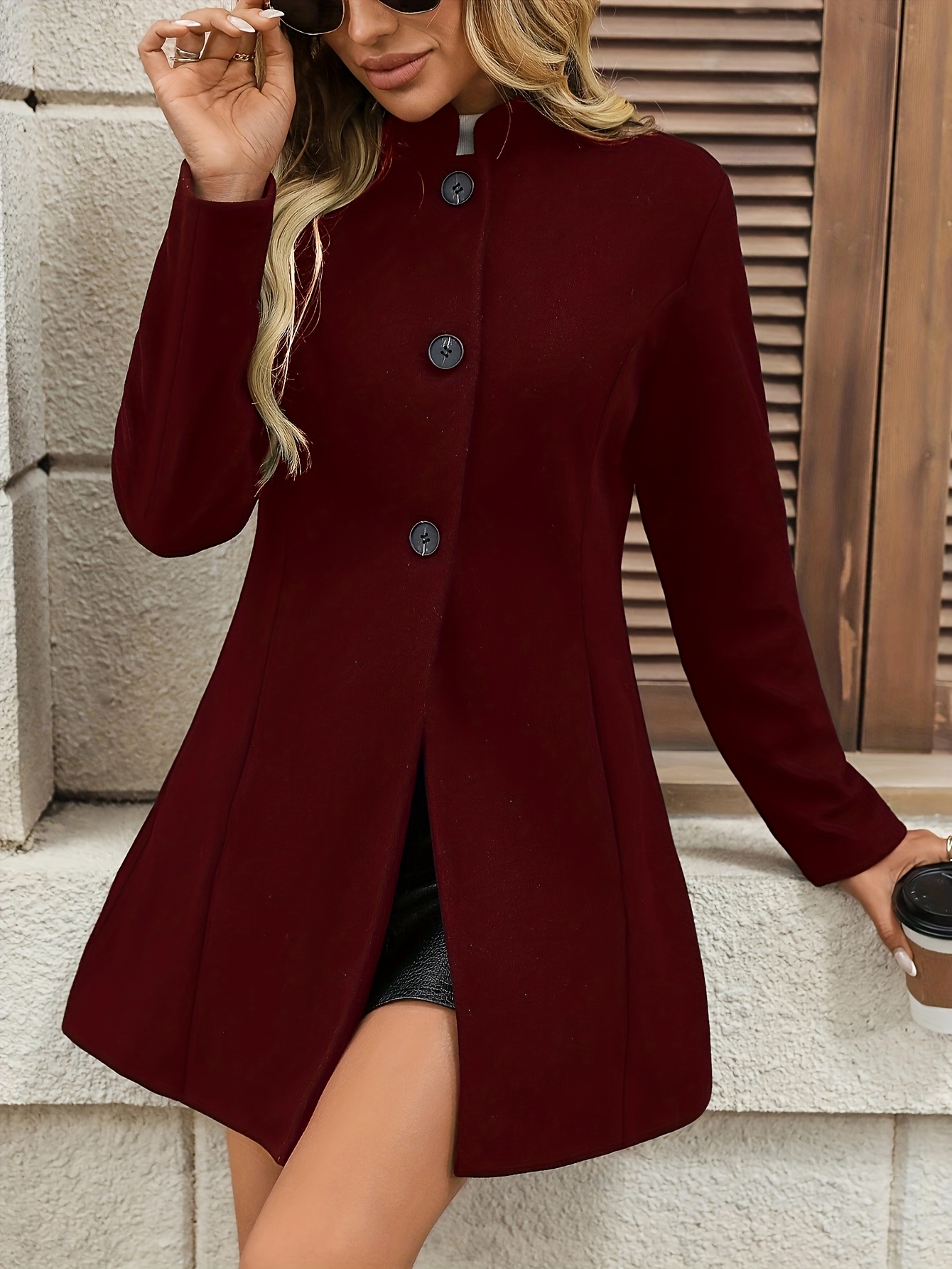 Chaqueta Elegante de Mujer para Invierno en - Abrigo Formal y Casual con Apariencia Sintética, Lavable a Máquina para Ocasiones Especiales y Uso Diario, Diseño Estucado