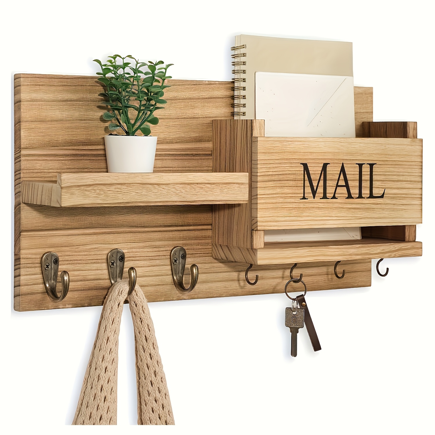 SRIWATANA Letter Tray Wall Mount Rustic Bill Mail Organizer