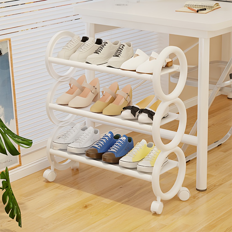 TEMU Space- Durable Shoe Rack - Heavy Duty 3/4 Tiers Shelf Organizer, For Home Office Entryway Retail Store, Sturdy Easy Assembly Stackable ()