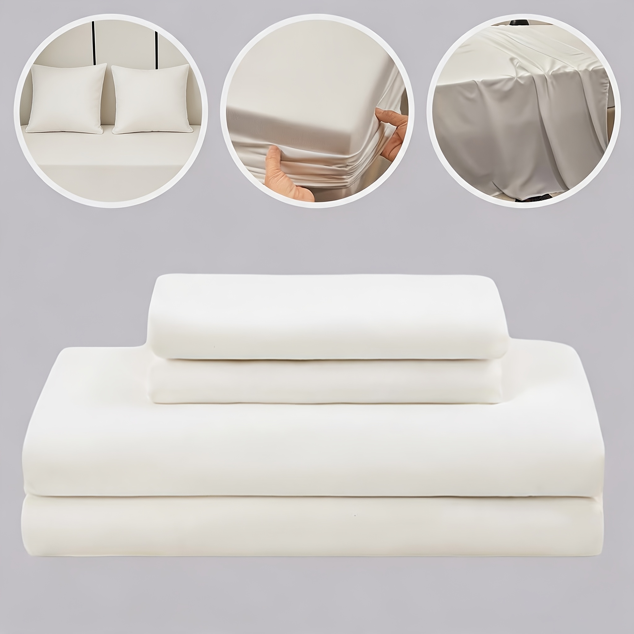 Image of 3/4pcs Sheet Set With Fitted Sheet, Multiple Colors , -friendly Breathable Bedding With Pillowcases, Machine Washable, Local Warehouse