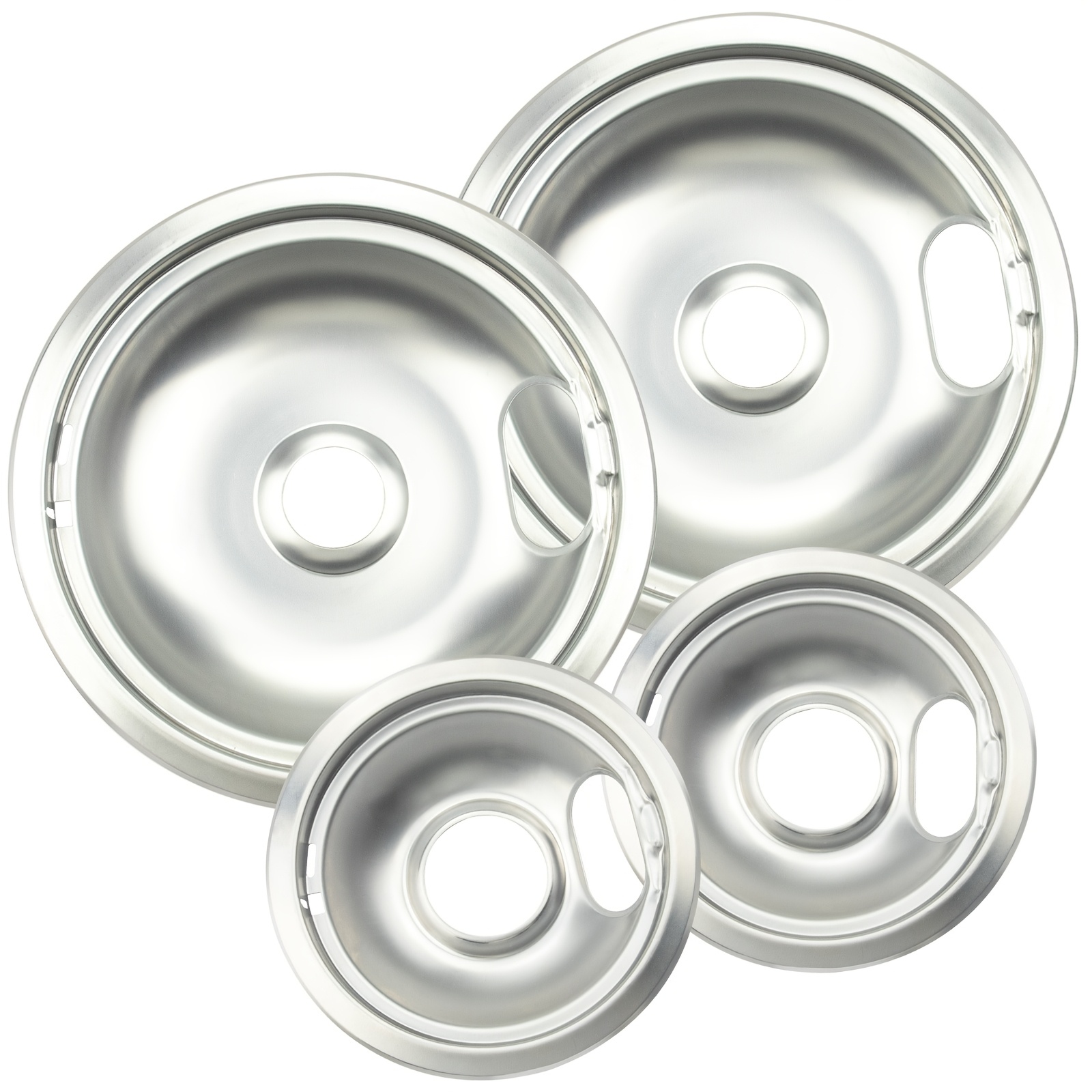 TEMU 4 Pack (2) 6" & (2) 8" Electric Stove Burner Covers, Replacement Drip Pans For W10278125 W10196405 W10196406