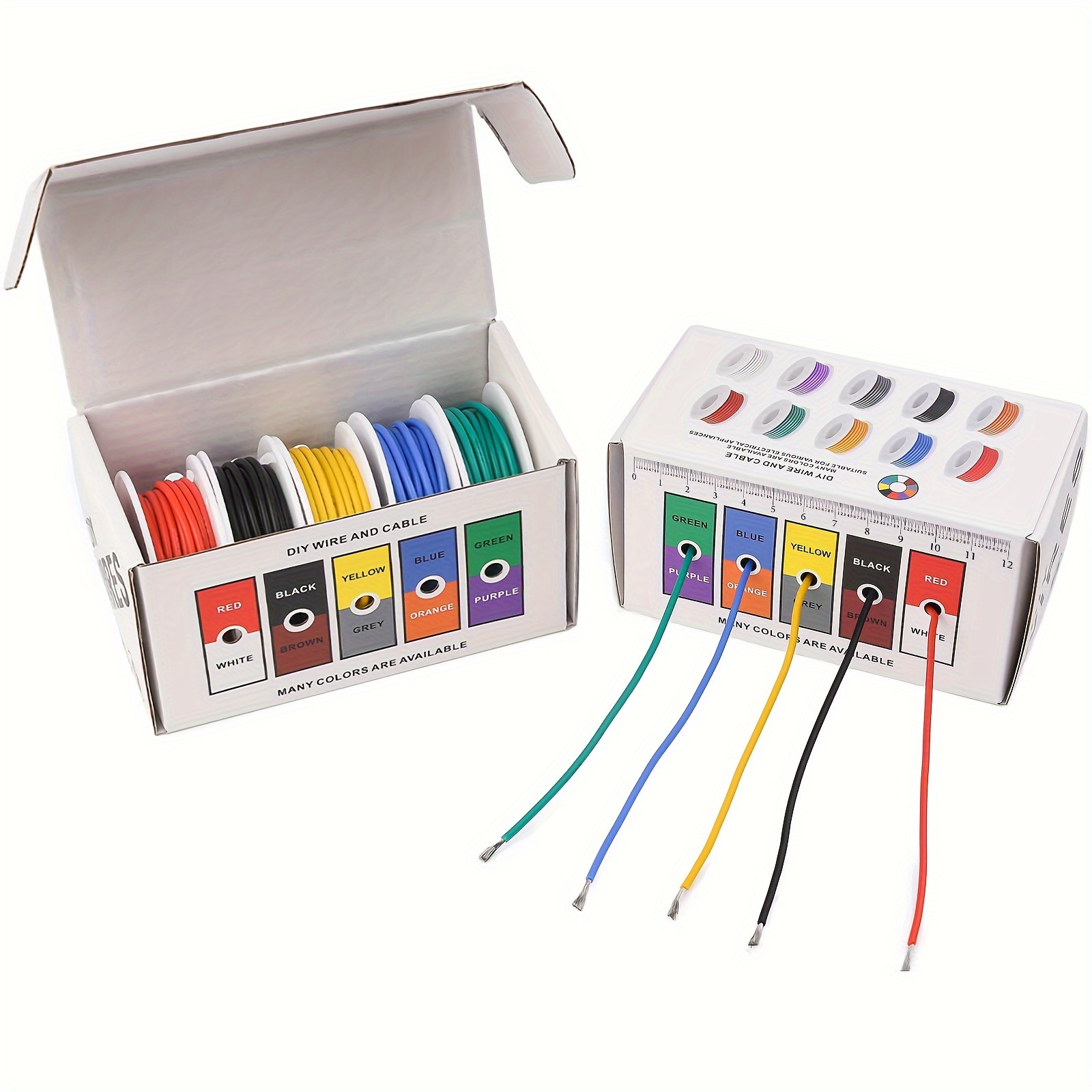 7 color Hookup Wires Kit: 18 30 Awg Silicone Electrical Wire