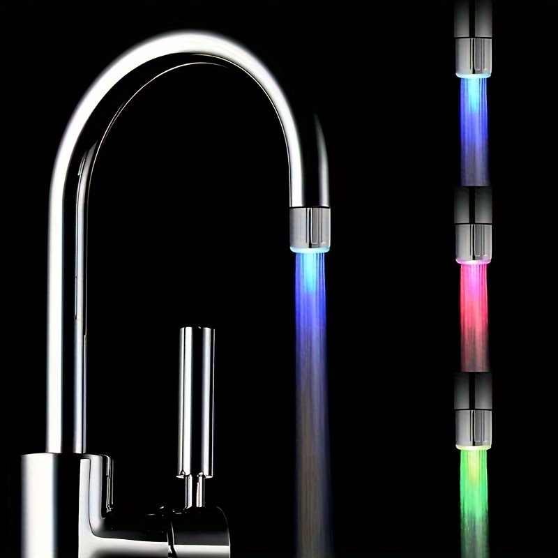 2pcs led faucet aerators energy saving   light thread no power needed   plastic for kitchen dining decor details 3