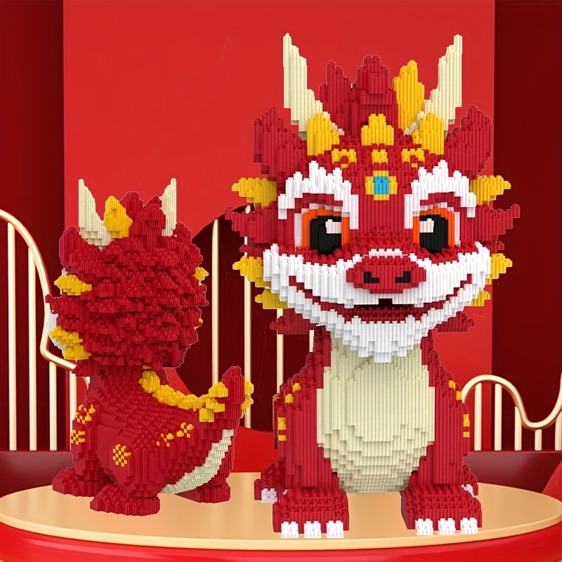 1050pcs Flame Dragon Assembly Block Model Set