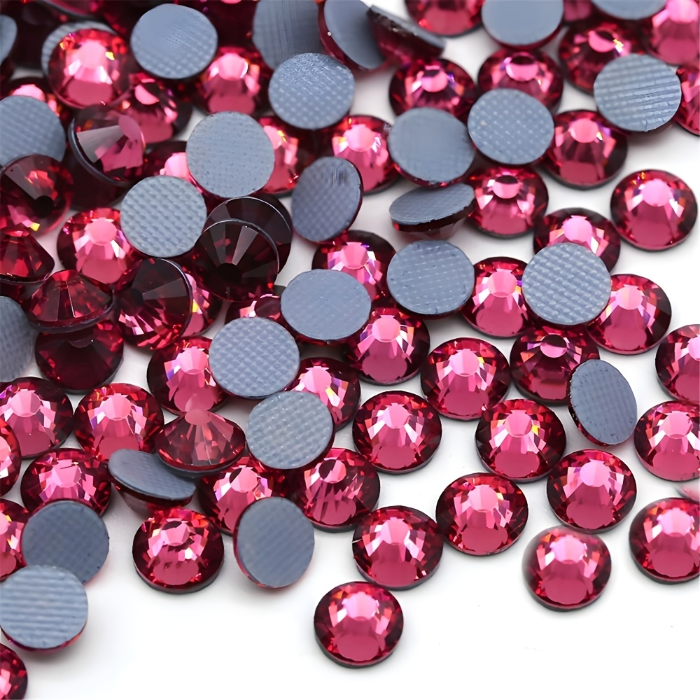 TEMU Hotfix Rhinestones In Fuchsia Color, High-quality Sparkling Flat-back Nail Gems, Perfect For Decorating Dresses, Bags, And Shoes, Ideal For