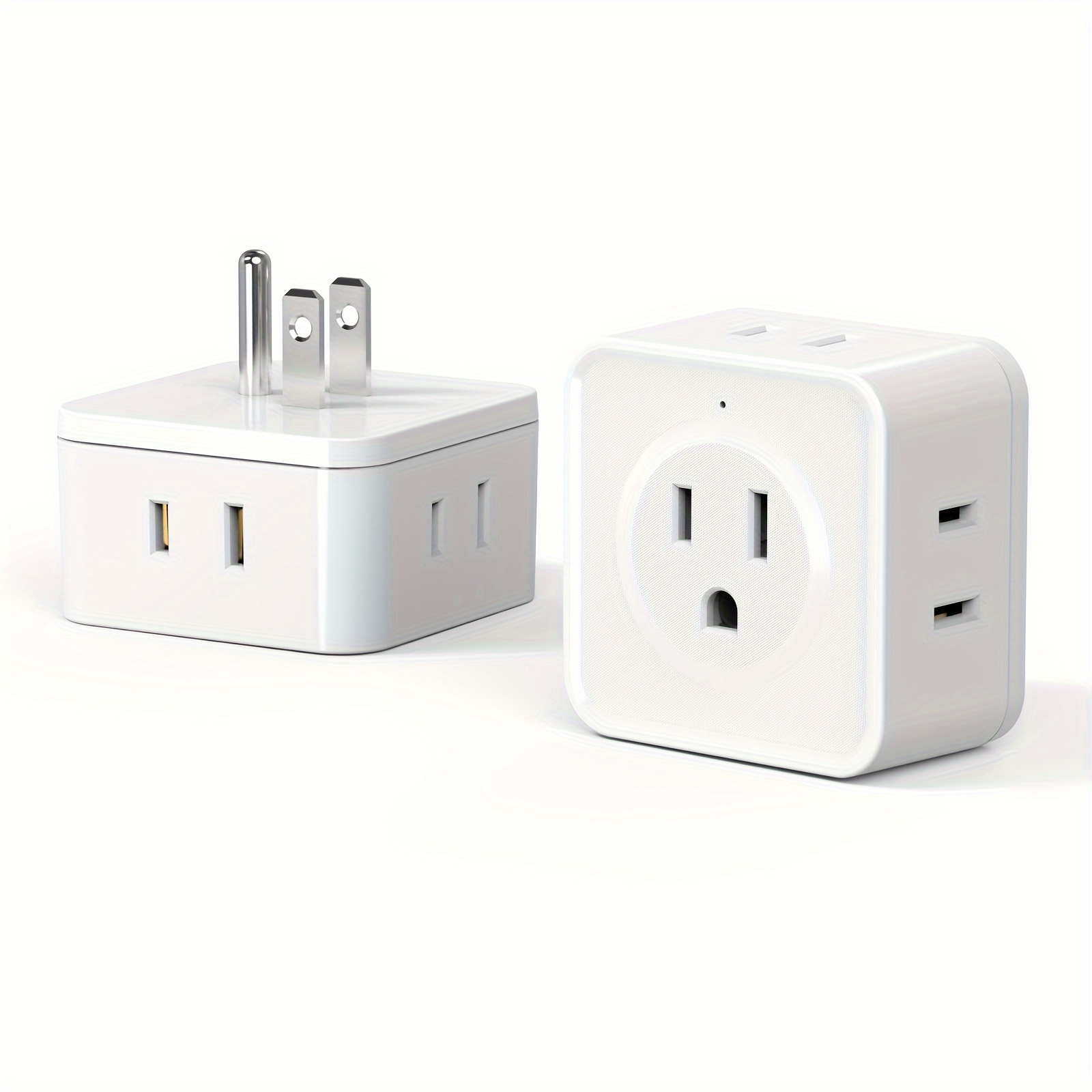 

1pc Multi Plug Outlet Extender With 5 Outlets, Compact Wall Charger Splitter, 3 Prong Plug Adapter, Power Box Expander For Home, Office, Hotel, Dorm, Cruise Ship - White
