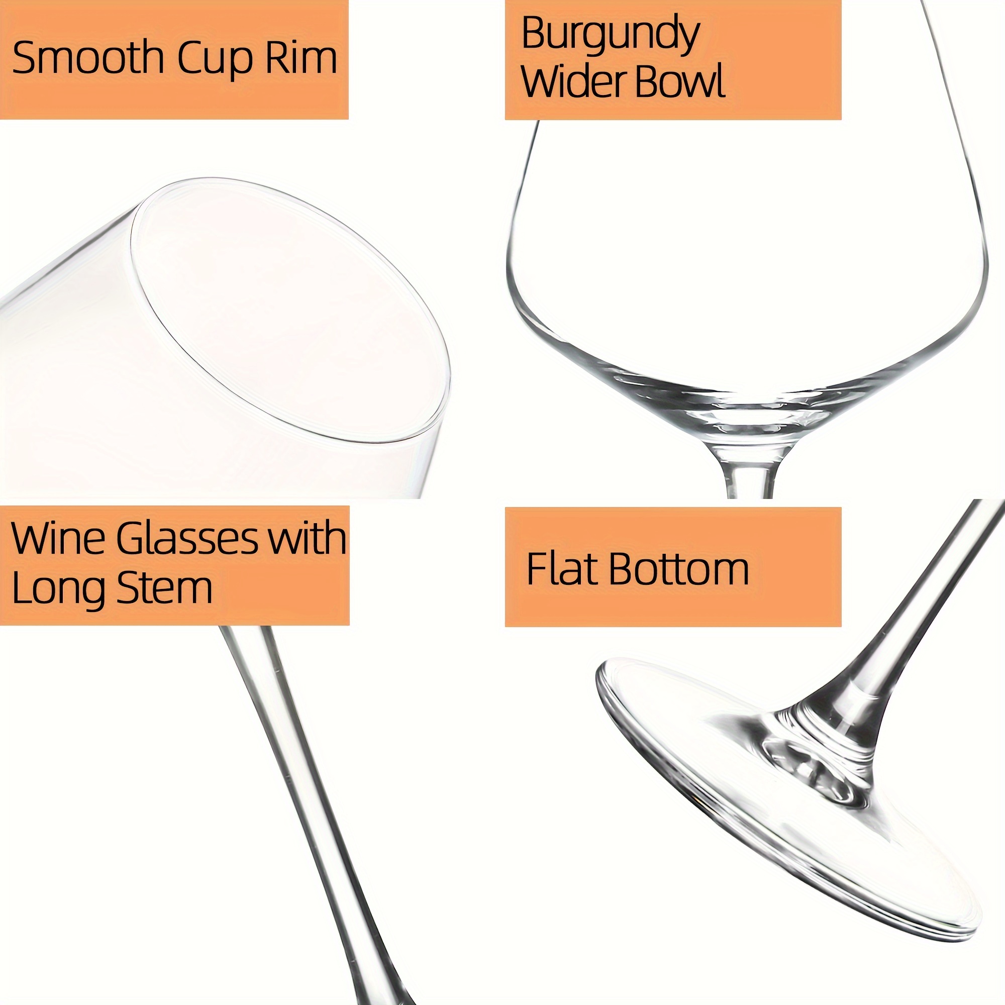 6pcs red wine glasses set 20 oz burgundy large wine glasses - Temu