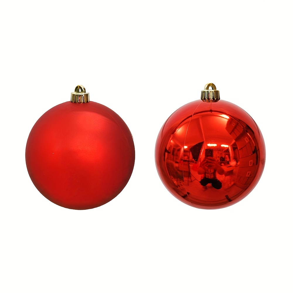 Set Of 2/15cm Christmas Ornaments/glossy + Matte Balls/red/home Decor, Christmas Decoration Hanging Ornaments/christmas Ball Decorations/decorative Balls