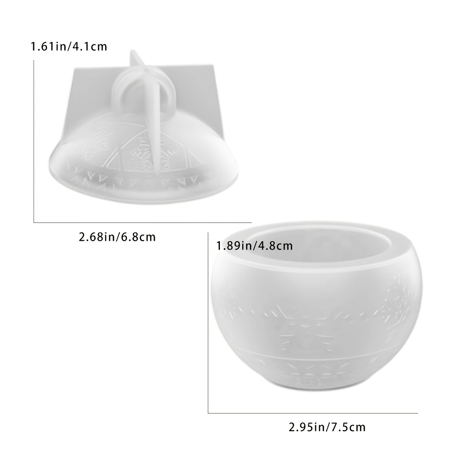 TEMU Clay Silicone Mold 2pcs With Lid Storage Jar Silicone Mold Set Resin Silicone, Home Decor, Handicrafts, Gypsum Cement Mold Reusable, Easy To