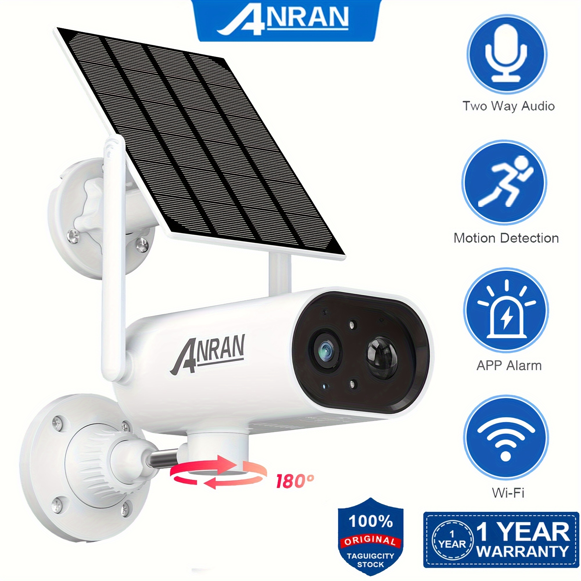 Secure Home Solar Security Camera: 1080p Wireless - Temu