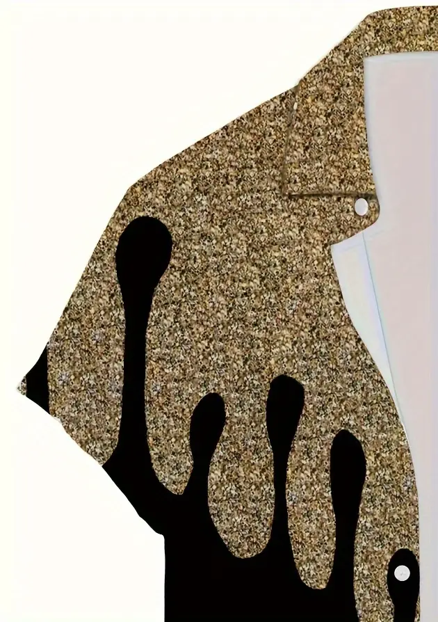 mens 3d pattern lapel top for summer and details 2