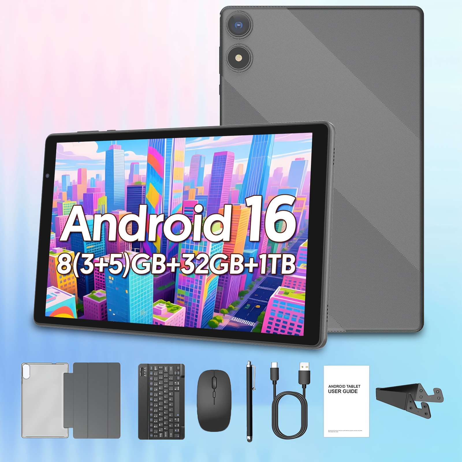 TEMU New Tablet Featuring 32gb Of Storage And 8gb (3+5) Of , Expandable Up To 1tb. 10-inch 2-in-1 Tablet Available In The Following : Green Tablet +