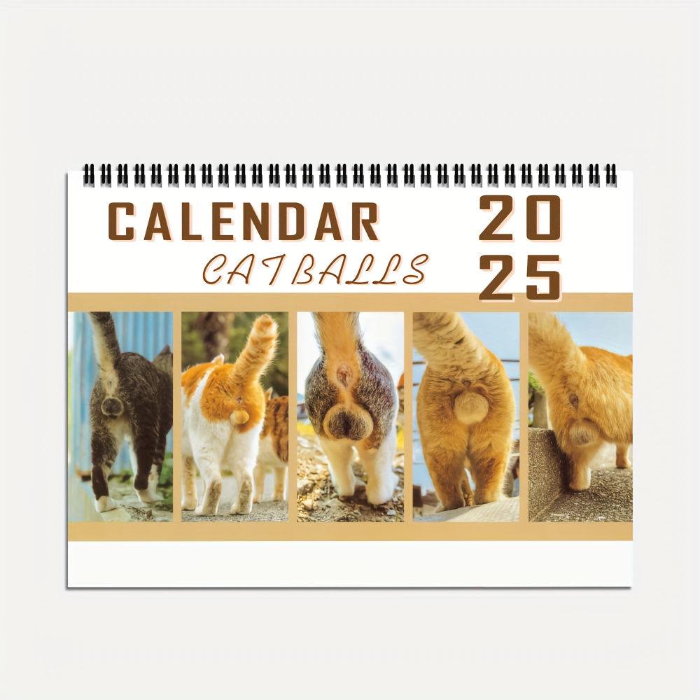 

2025 Cat-themed Monthly Planner Calendar - English Text,