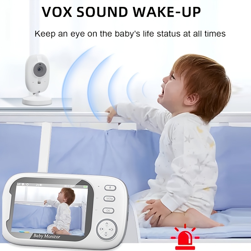 720P HD Monitor with an 8.89cm LCD Screen, 274.32m Wireless Transmission Range, Automatic Night Vision, Two-way Audio, Temperature Sensor, 8 Lullabies, USB Charging Design, 1 Camera + 1 Display Unit. Suitable for Home Security and Pet Monitoring.