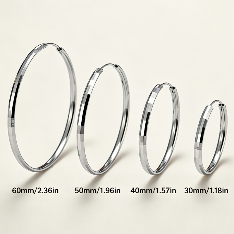 Women's Silver-Plated Large Circle Fashion Earrings