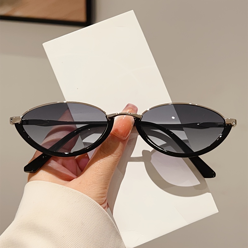 1pc women new oval shaped small frame fashion glasses vintage trendy   chic advanced sense lenses men glasses