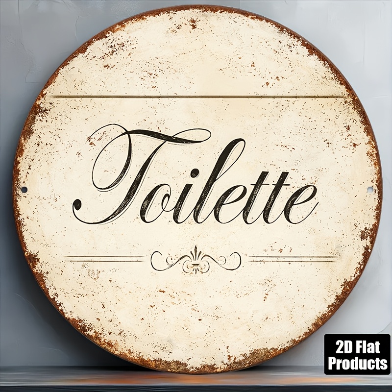 TEMU 1pc 8*8in/20x20cm 2d Flat Round Sign, Vintage Plaque With 