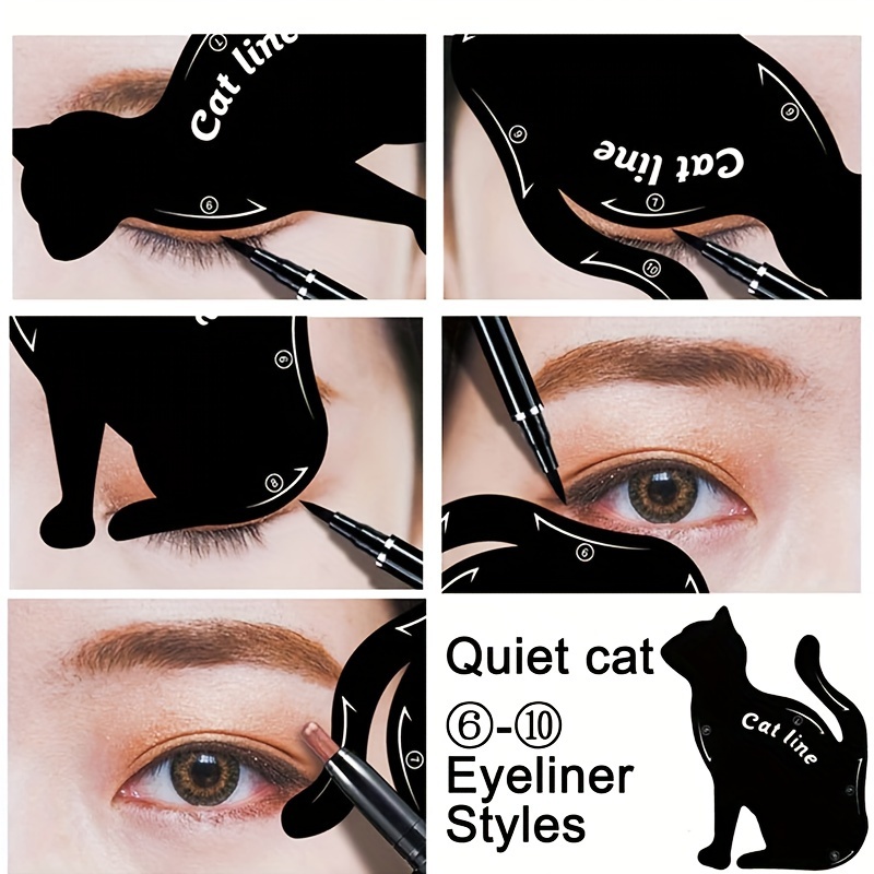 4pcs Eyeliner Stencils for Cat Eye Wing & Smoky Eyeshadow Applicator