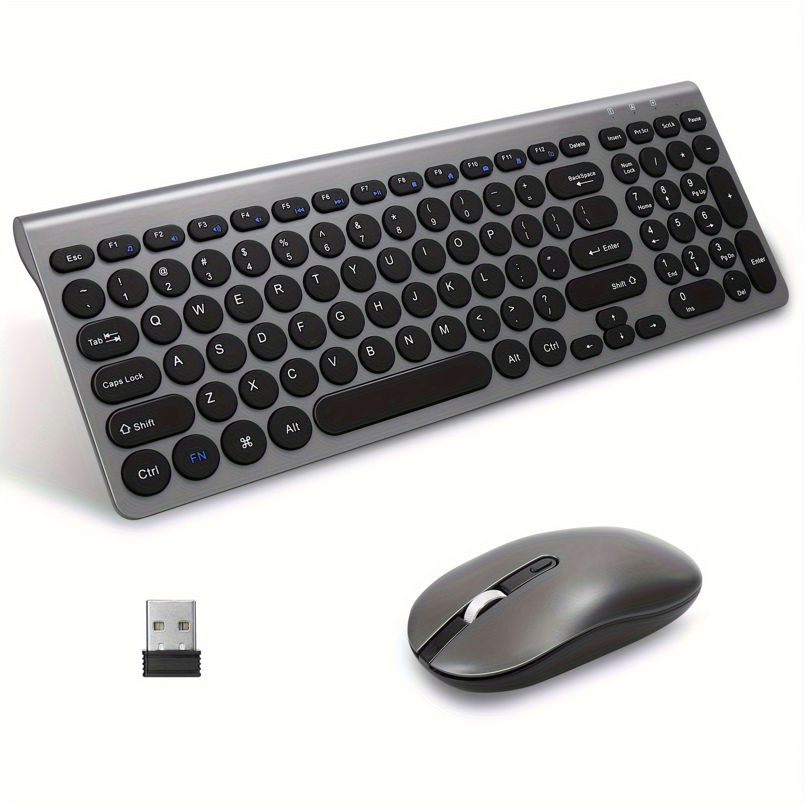 

Leadsail Combo, Wireless Usb Mouse And Computer Keyboard Set, Compact And Silent For Windows Laptop, Desktop, Pc -grey